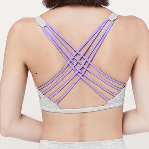 lululemon athletica Gray and Purple Strappy Sports Bra